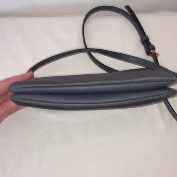 Henri Bendel New York Nylon Bag Grey Detach Adj Strap Purple Lining EXC! - Picture 8 of 14